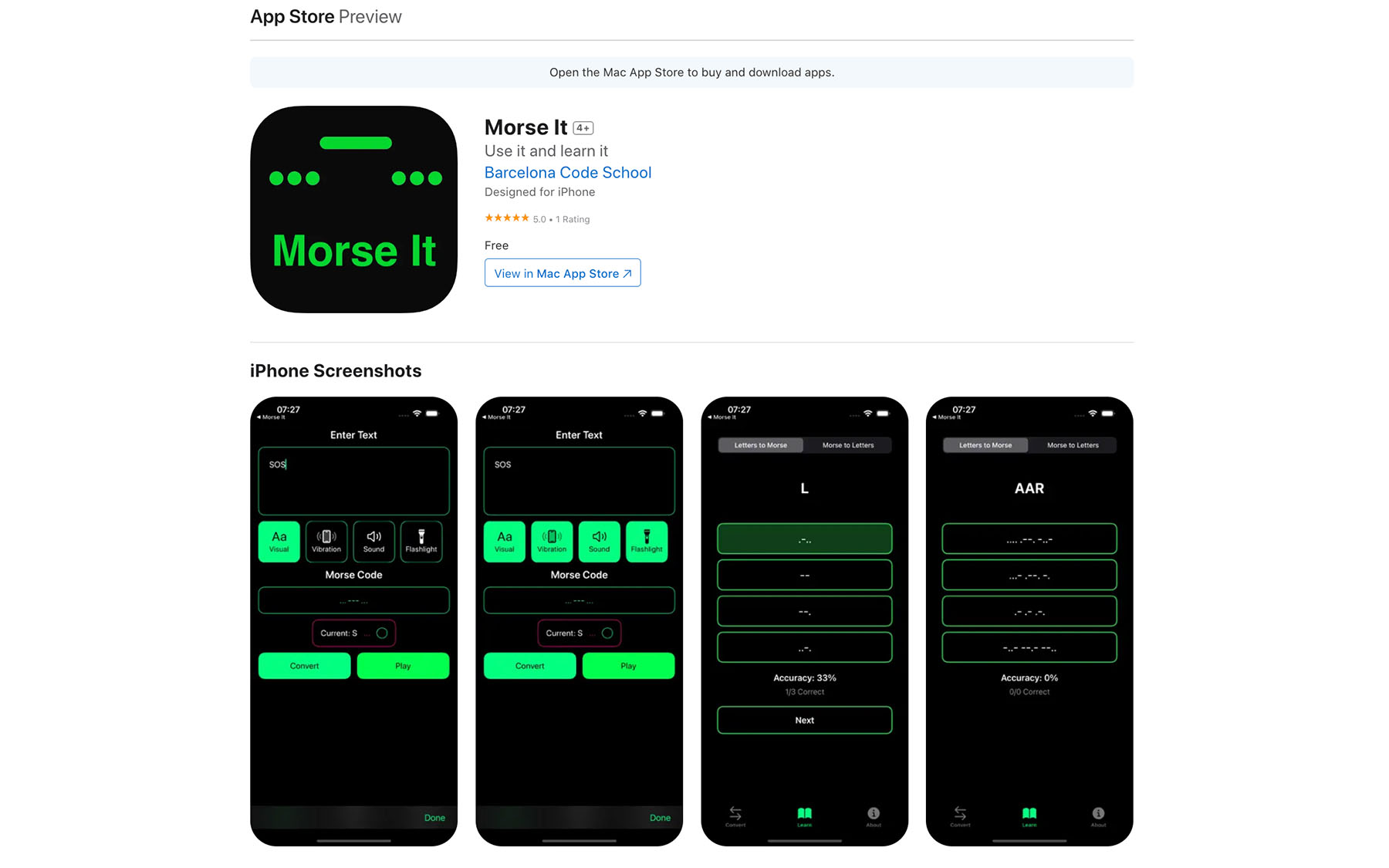 Morse It - morse code translator and trainer