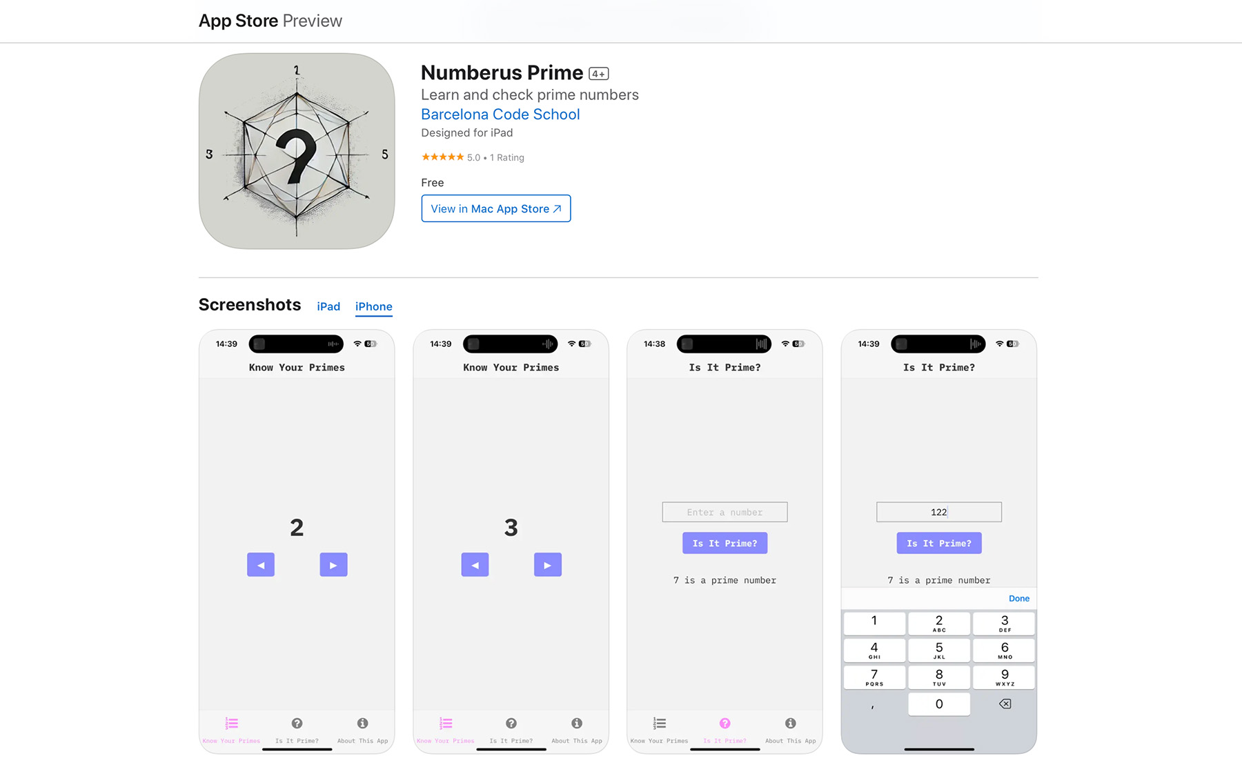 Numberus Prime - iOS/Android prime numbers app