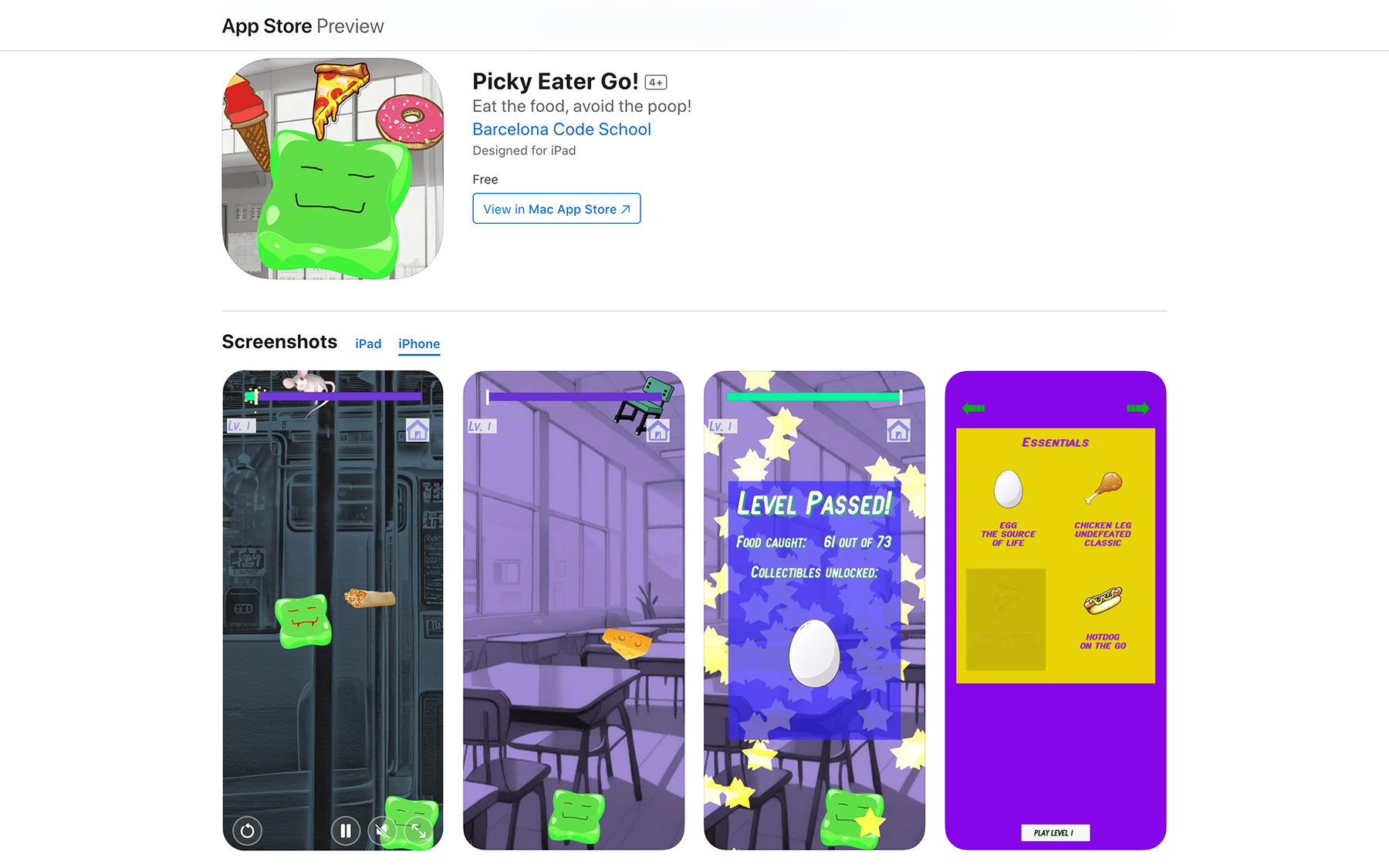 Picky Eater Go! - iOS arcade game
